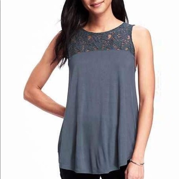 3/$12 Old Navy black lace swing tank - Picture 1 of 3